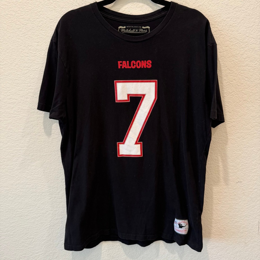 Mitchell & Ness Atlanta Falcons Michael Vick 7 Throwback T-Shirt Mens XL Black